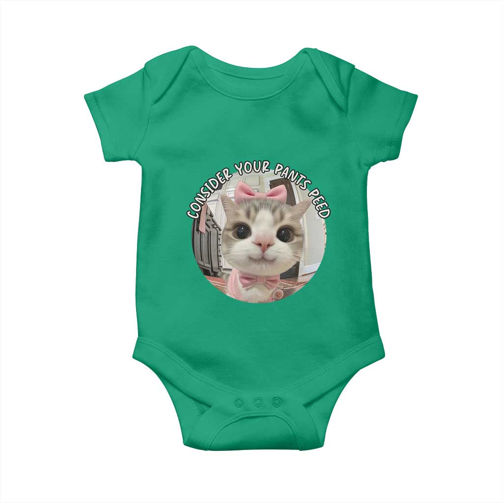 Consider Your Pants Peed Baby Onesie Funny Cat Meme Saying - Wonder Print Shop