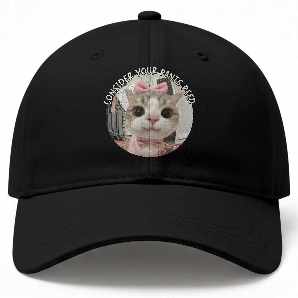 Consider Your Pants Peed Baseball Cap Funny Cat Meme Saying