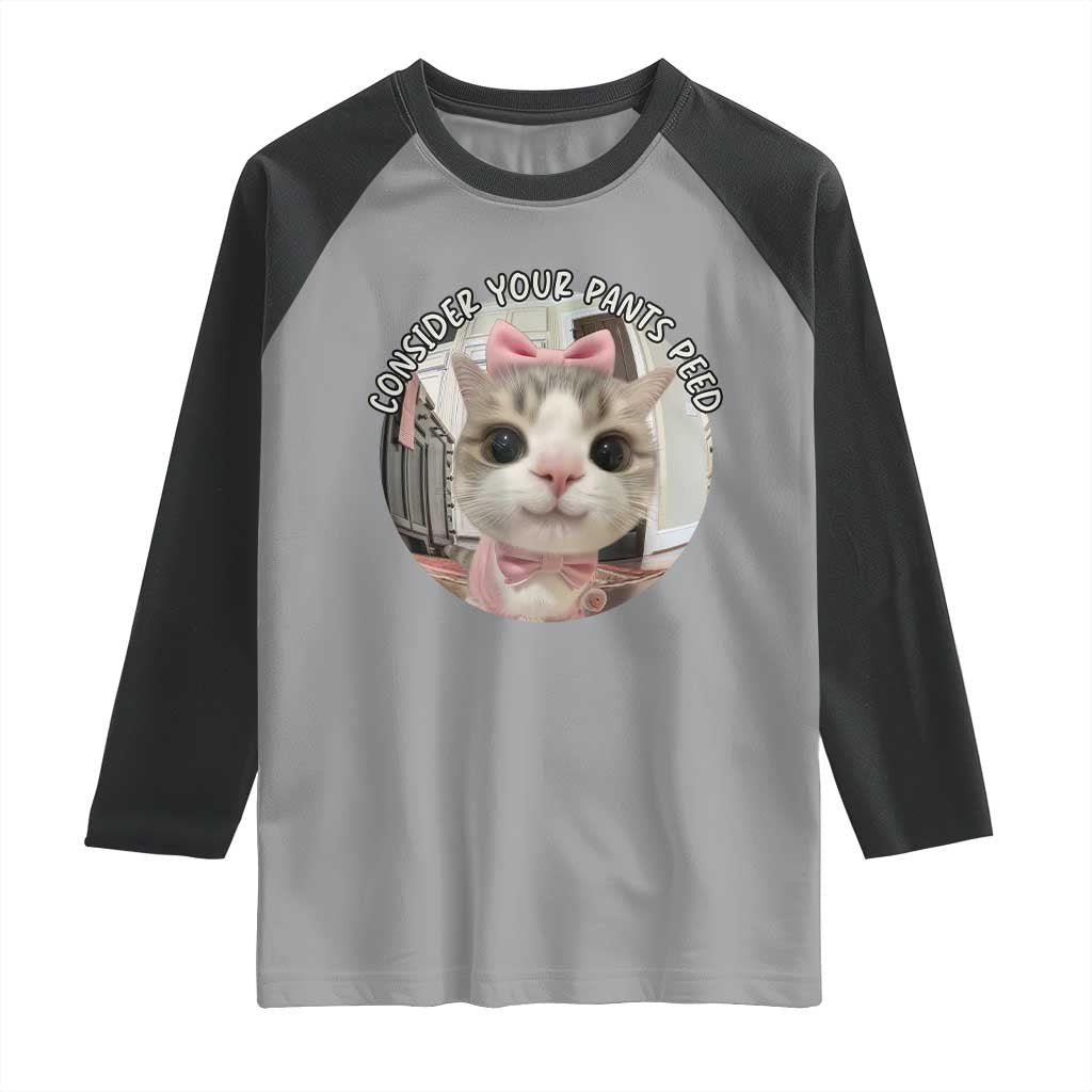 Consider Your Pants Peed Raglan Shirt Funny Cat Meme Saying - Wonder Print Shop