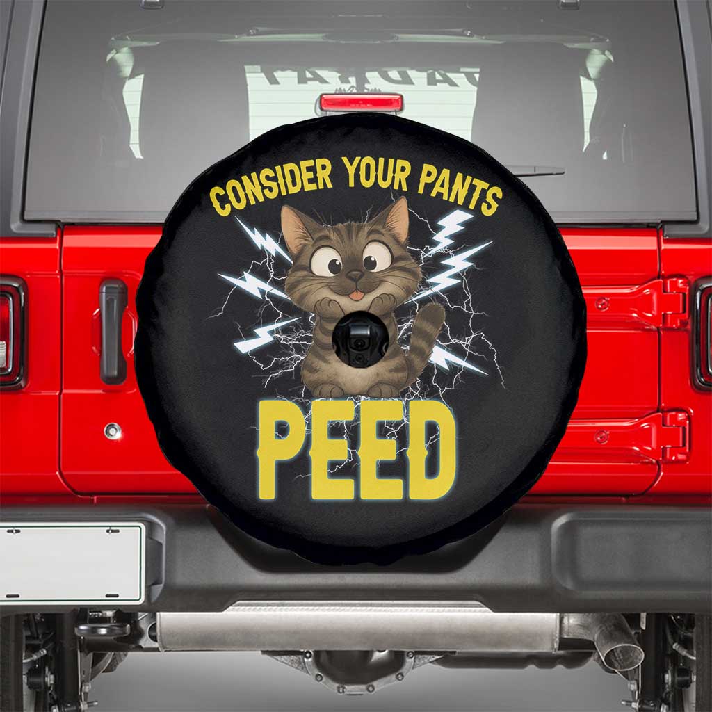 Funny Cat Lover Spare Tire Cover Consider Your Pants Peed Quote - Wonder Print Shop