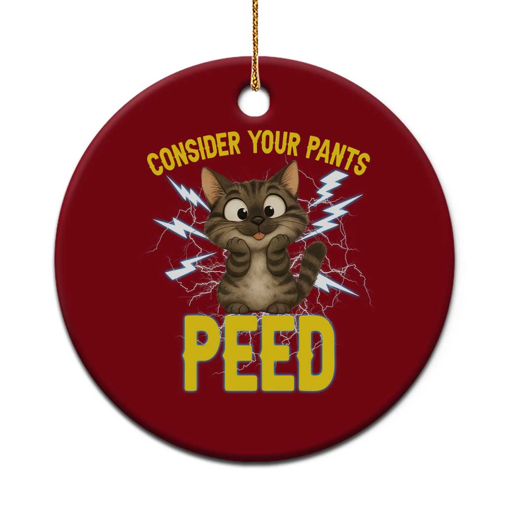 Funny Cat Lover Ceramic Ornament Consider Your Pants Peed Quote - Wonder Print Shop
