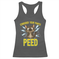 Funny Cat Lover Racerback Tank Top Consider Your Pants Peed Quote - Wonder Print Shop
