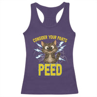 Funny Cat Lover Racerback Tank Top Consider Your Pants Peed Quote - Wonder Print Shop