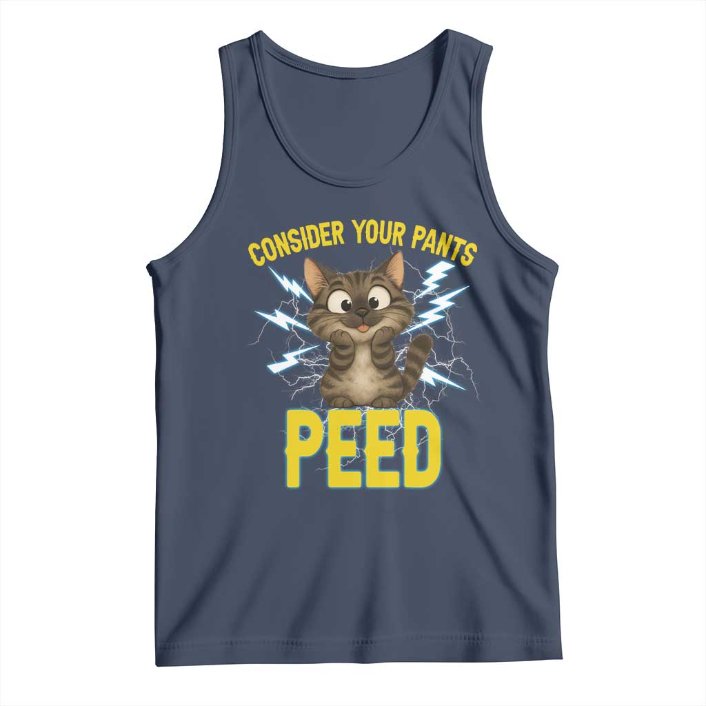 Funny Cat Lover Tank Top Consider Your Pants Peed Quote - Wonder Print Shop
