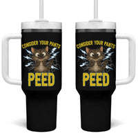 Funny Cat Lover Tumbler With Handle Consider Your Pants Peed Quote