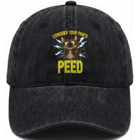 Funny Cat Lover Washed Cotton Baseball Cap Consider Your Pants Peed Quote