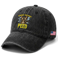 Funny Cat Lover Washed Cotton Baseball Cap Consider Your Pants Peed Quote