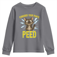 Funny Cat Lover Youth Sweatshirt Consider Your Pants Peed Quote - Wonder Print Shop