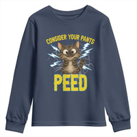 Funny Cat Lover Youth Sweatshirt Consider Your Pants Peed Quote - Wonder Print Shop