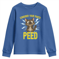 Funny Cat Lover Youth Sweatshirt Consider Your Pants Peed Quote - Wonder Print Shop