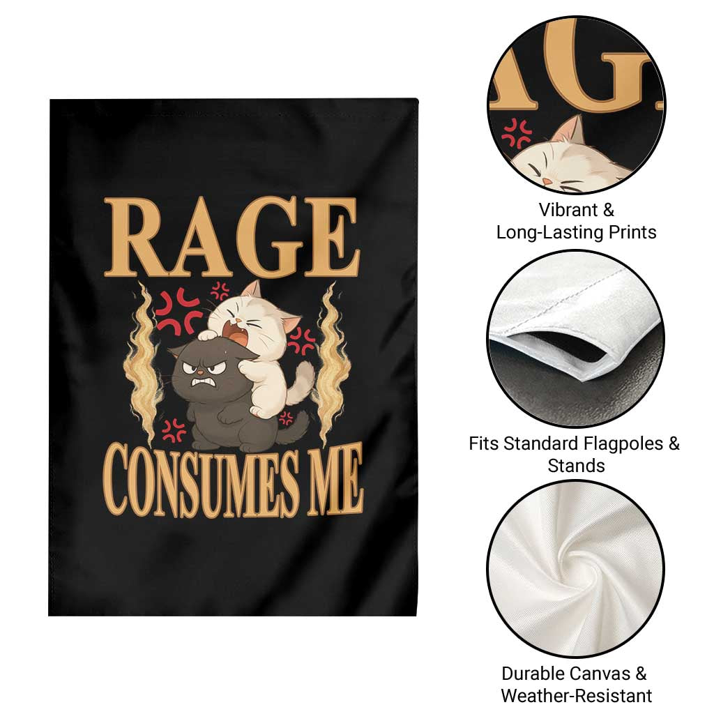 Cute Cat Garden Flag Rage Is Consuming Me - Wonder Print Shop