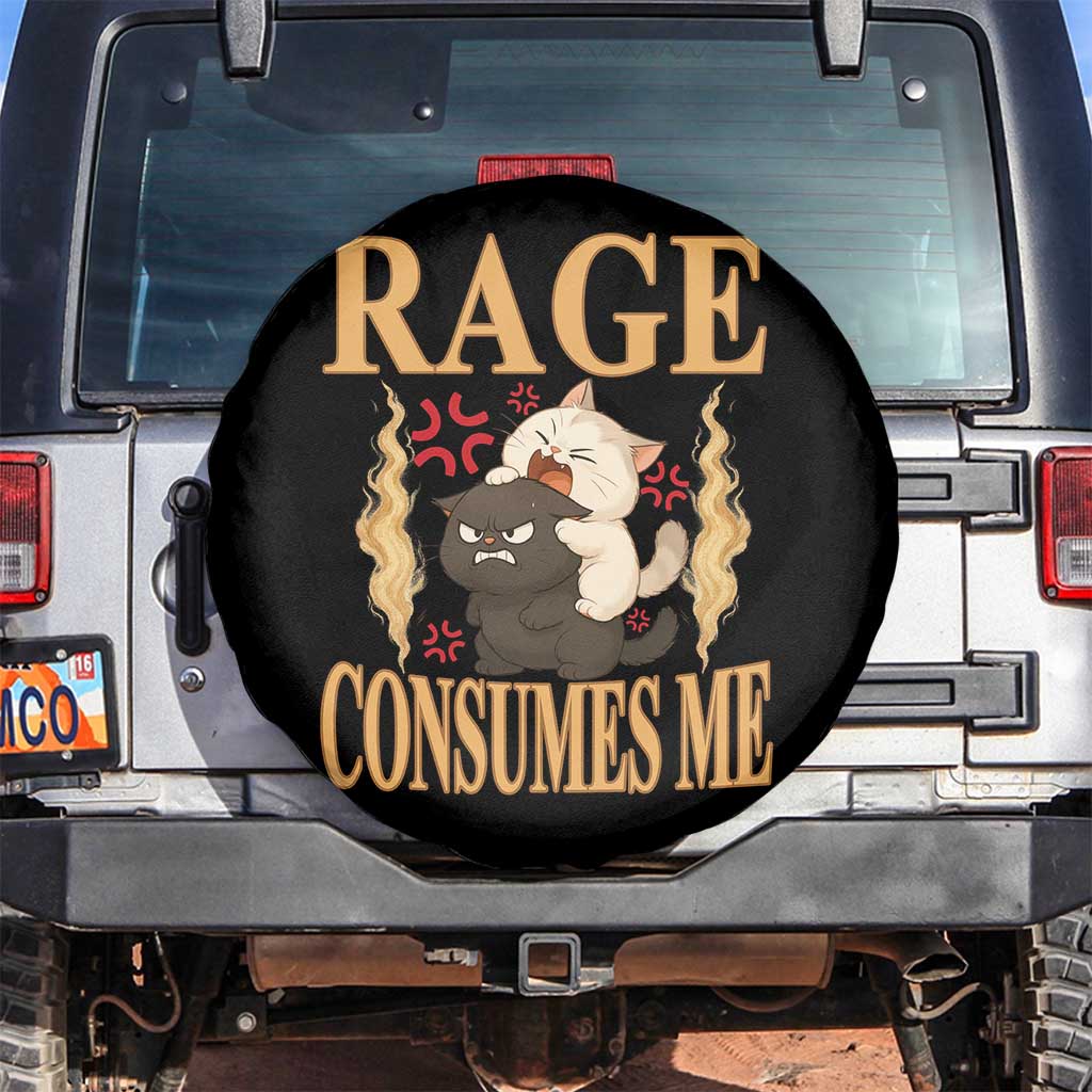 Cute Cat Spare Tire Cover Rage Is Consuming Me - Wonder Print Shop