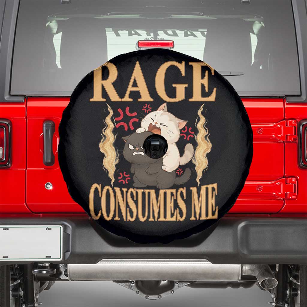 Cute Cat Spare Tire Cover Rage Is Consuming Me - Wonder Print Shop