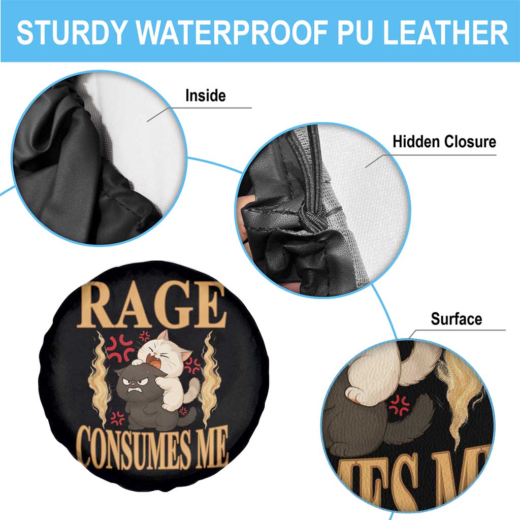 Cute Cat Spare Tire Cover Rage Is Consuming Me - Wonder Print Shop