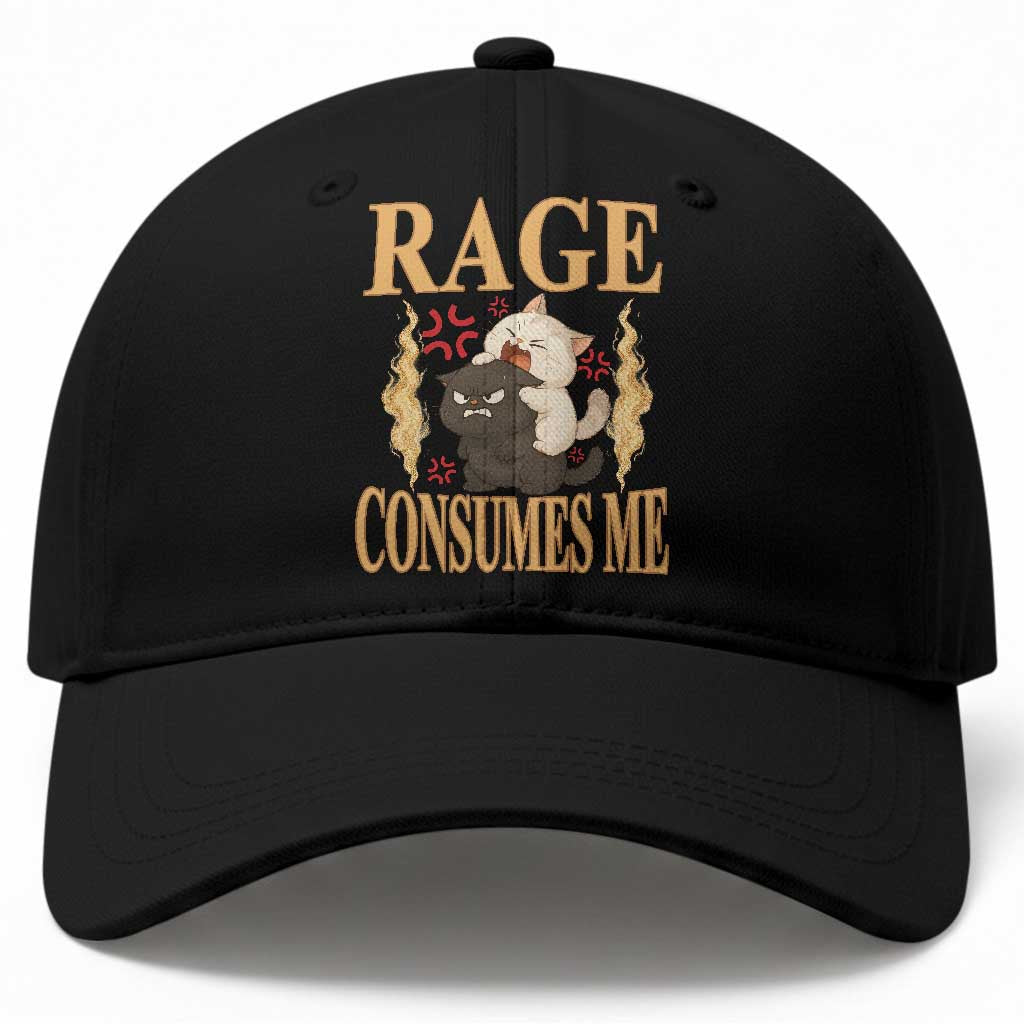Cute Cat Baseball Cap Rage Is Consuming Me