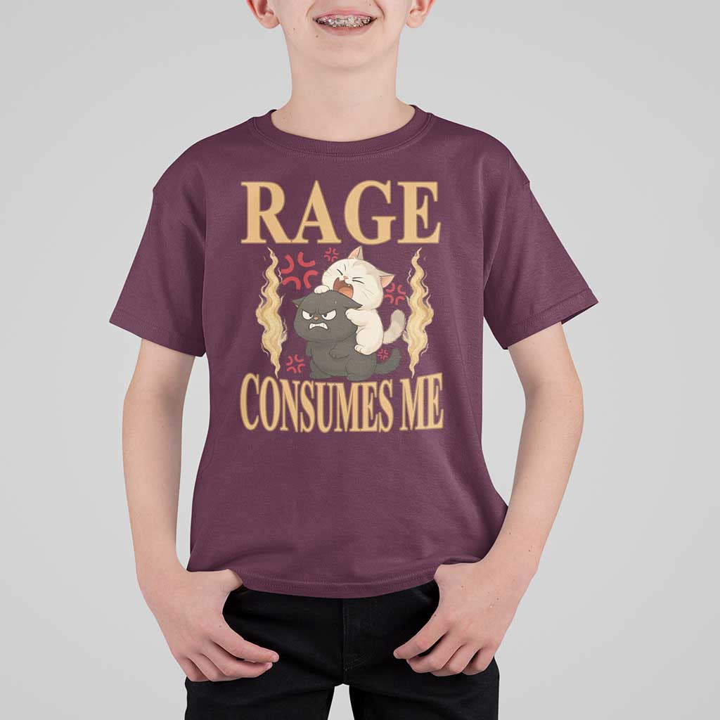 Cute Cat T Shirt For Kid Rage Is Consuming Me - Wonder Print Shop