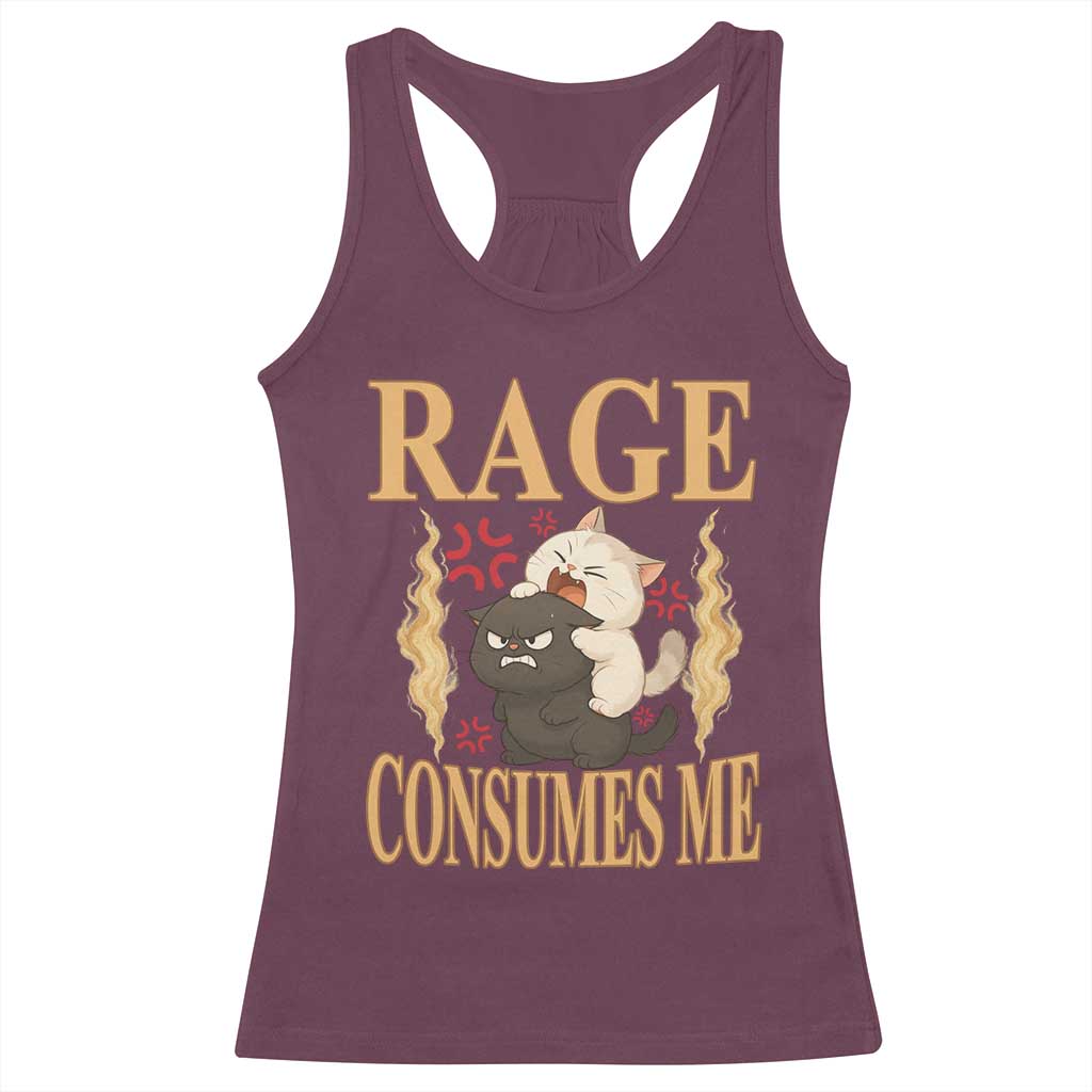 Cute Cat Racerback Tank Top Rage Is Consuming Me - Wonder Print Shop