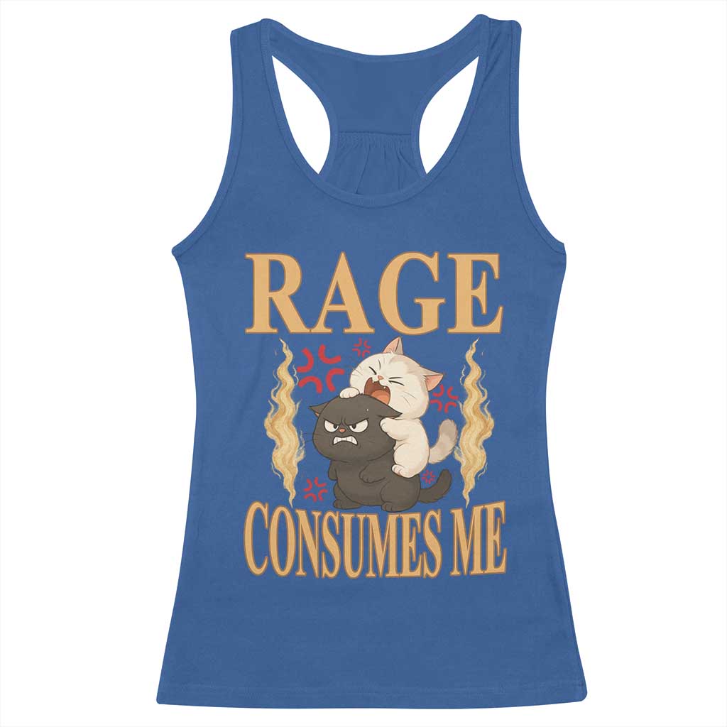 Cute Cat Racerback Tank Top Rage Is Consuming Me - Wonder Print Shop
