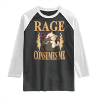 Cute Cat Raglan Shirt Rage Is Consuming Me - Wonder Print Shop