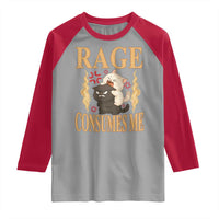 Cute Cat Raglan Shirt Rage Is Consuming Me - Wonder Print Shop