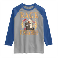 Cute Cat Raglan Shirt Rage Is Consuming Me - Wonder Print Shop