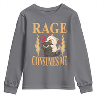 Cute Cat Youth Sweatshirt Rage Is Consuming Me - Wonder Print Shop