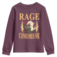 Cute Cat Youth Sweatshirt Rage Is Consuming Me - Wonder Print Shop