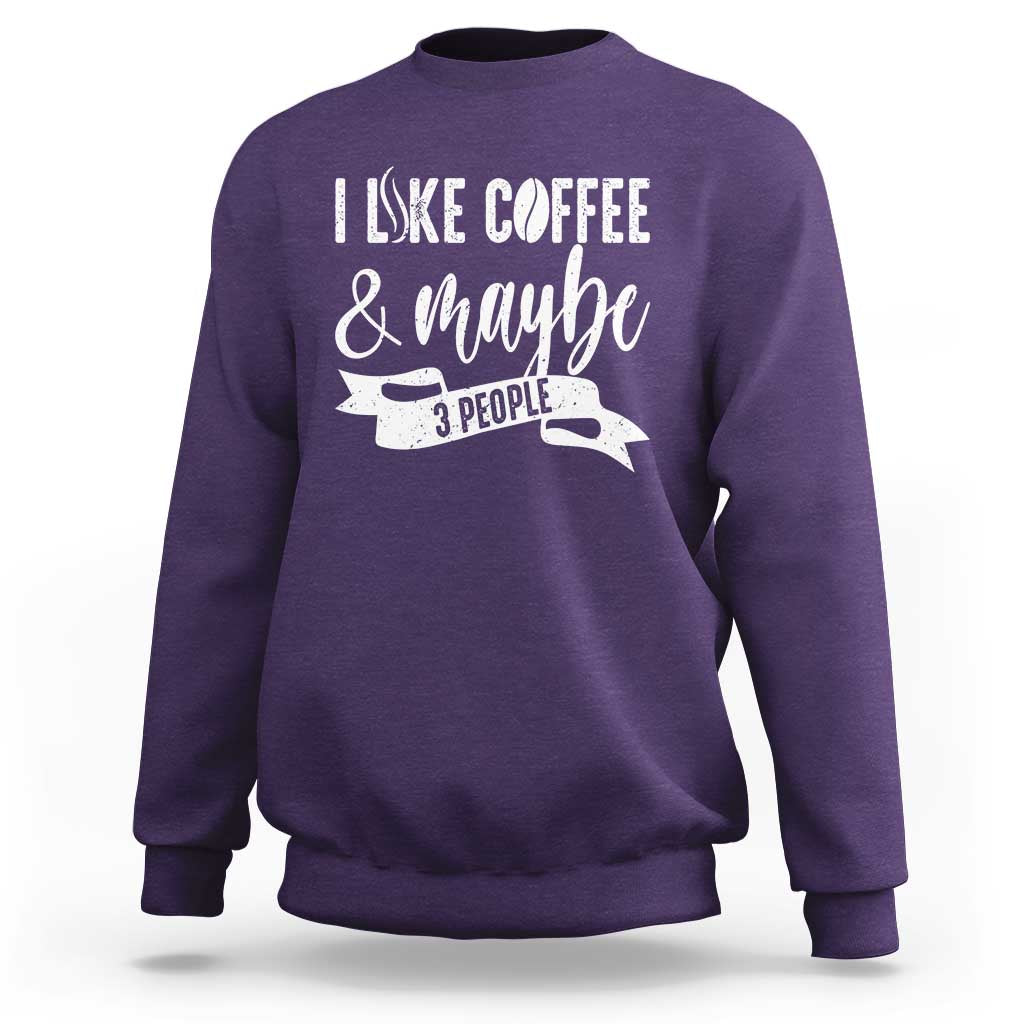 Coffee Lover Sweatshirt I Like Coffee And Maybe Three People - Wonder Print Shop