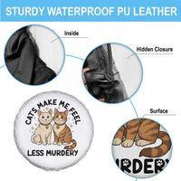 Sarcastic Cat Lover Spare Tire Cover Cats Make Me Feel Less Murdery - Wonder Print Shop