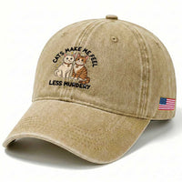 Sarcastic Cat Lover Washed Cotton Baseball Cap Cats Make Me Feel Less Murdery