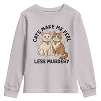 Sarcastic Cat Lover Youth Sweatshirt Cats Make Me Feel Less Murdery - Wonder Print Shop