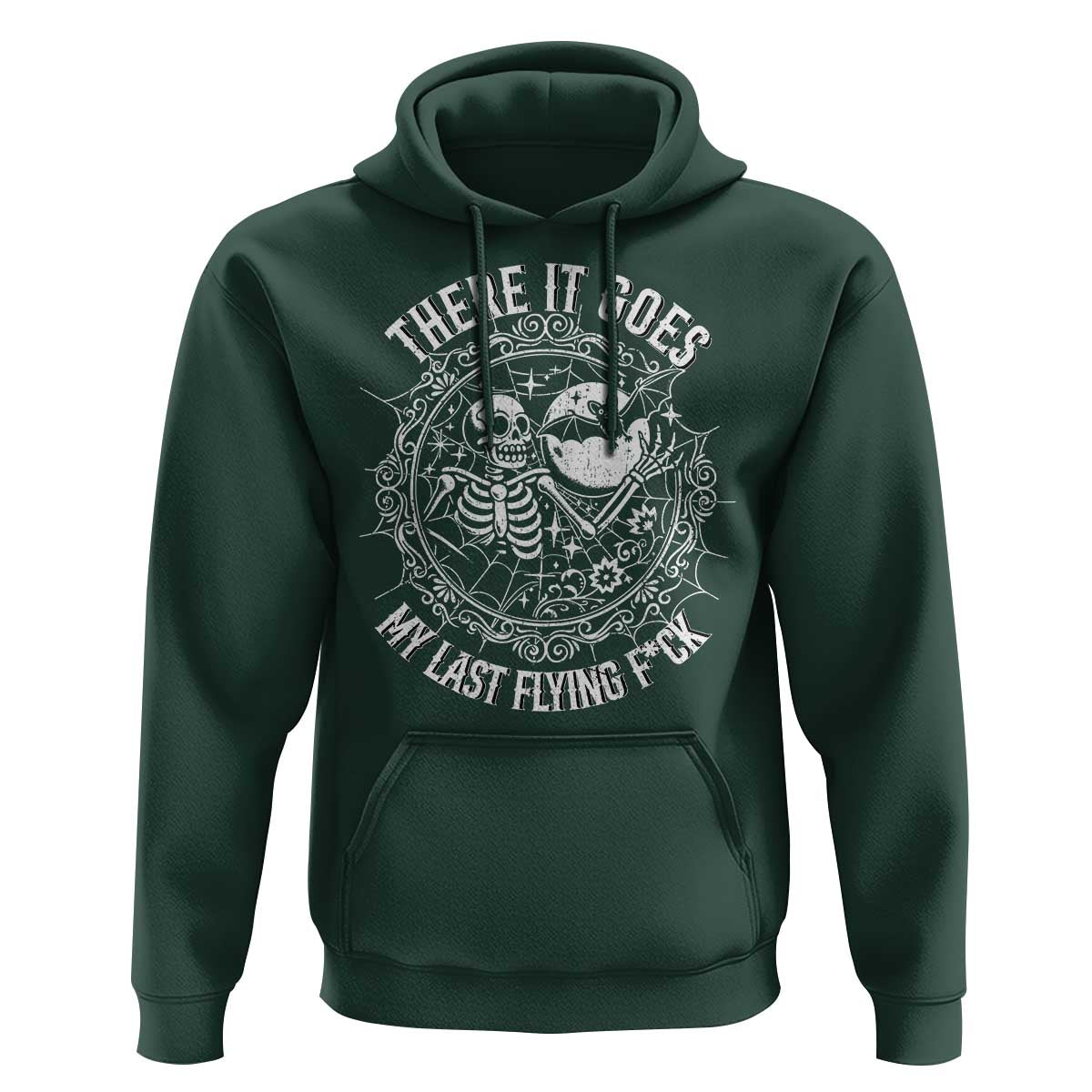 There It Goes My Last Flying F*ck Hoodie Funny Skeleton Quote - Wonder Print Shop