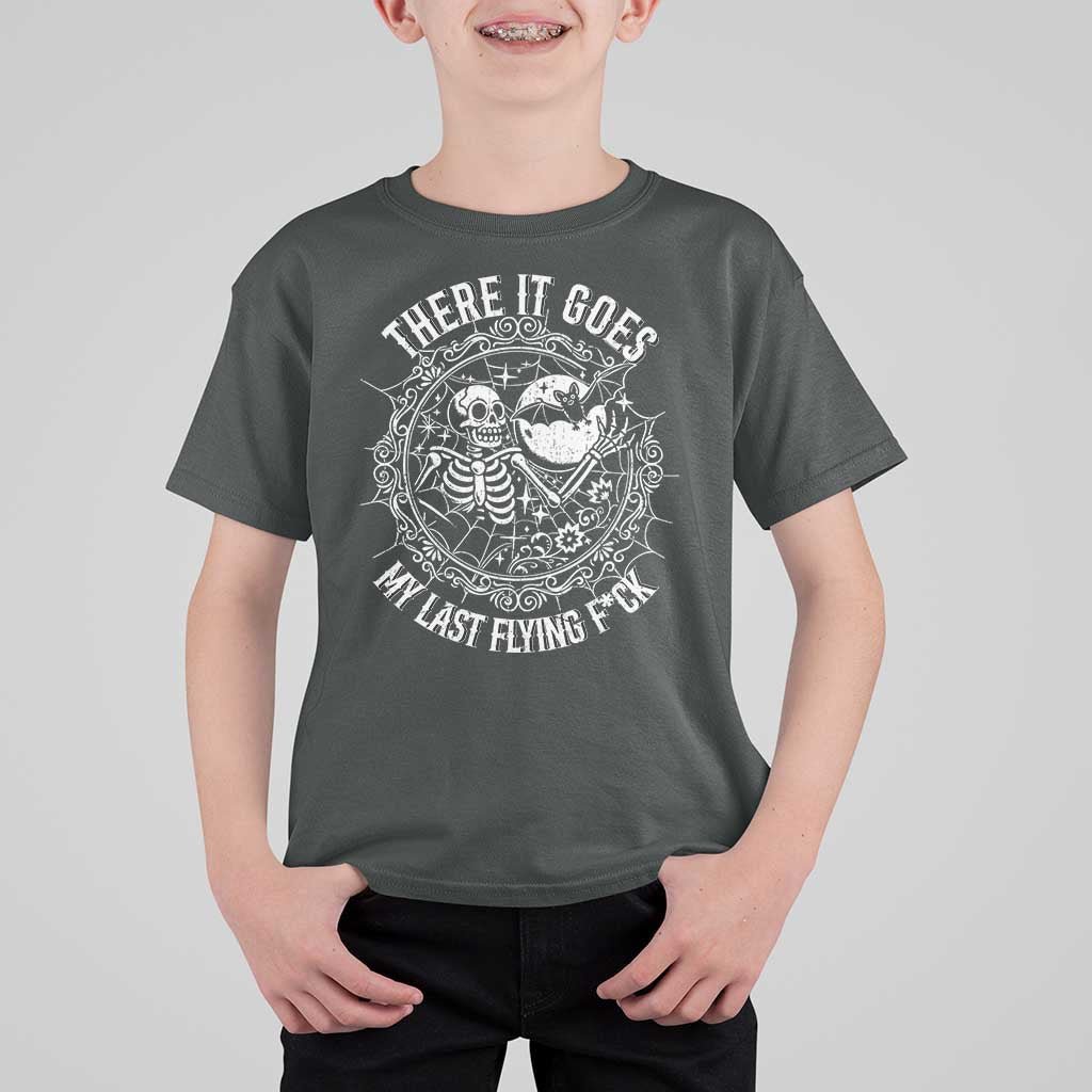 There It Goes My Last Flying F*ck T Shirt For Kid Funny Skeleton Quote - Wonder Print Shop
