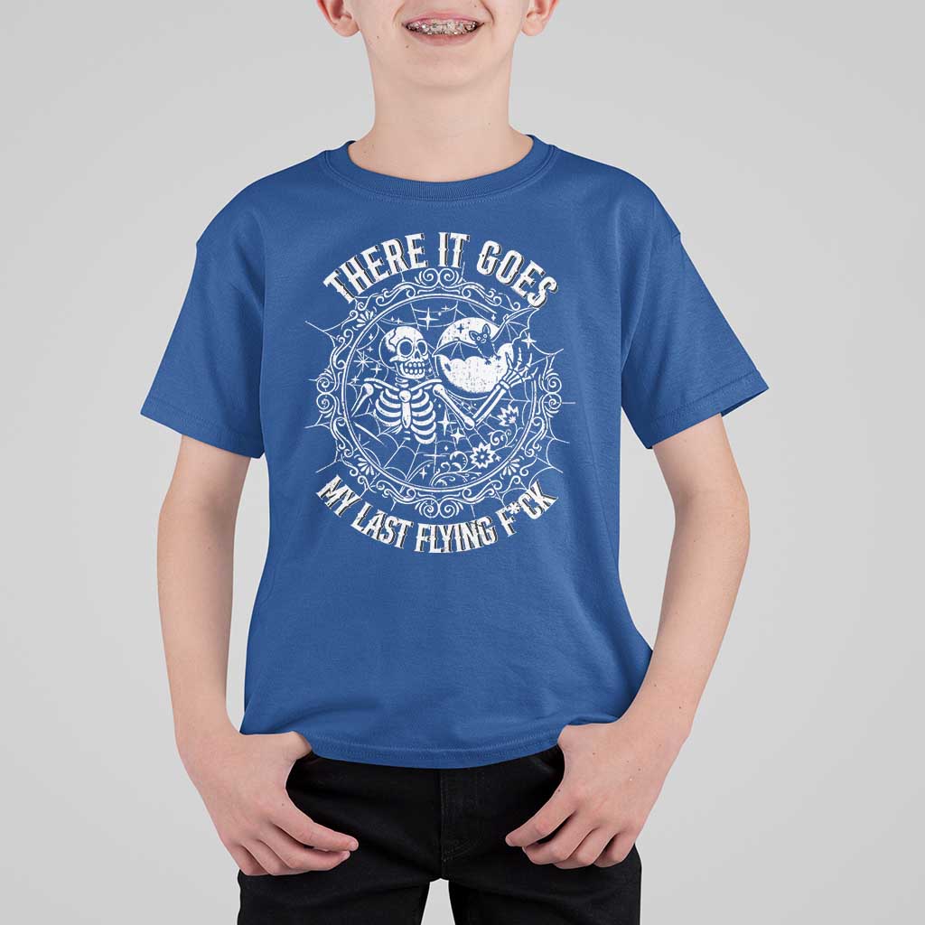 There It Goes My Last Flying F*ck T Shirt For Kid Funny Skeleton Quote - Wonder Print Shop