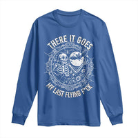 There It Goes My Last Flying F*ck Long Sleeve Shirt Funny Skeleton Quote - Wonder Print Shop