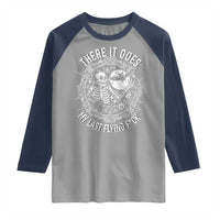 There It Goes My Last Flying F*ck Raglan Shirt Funny Skeleton Quote - Wonder Print Shop