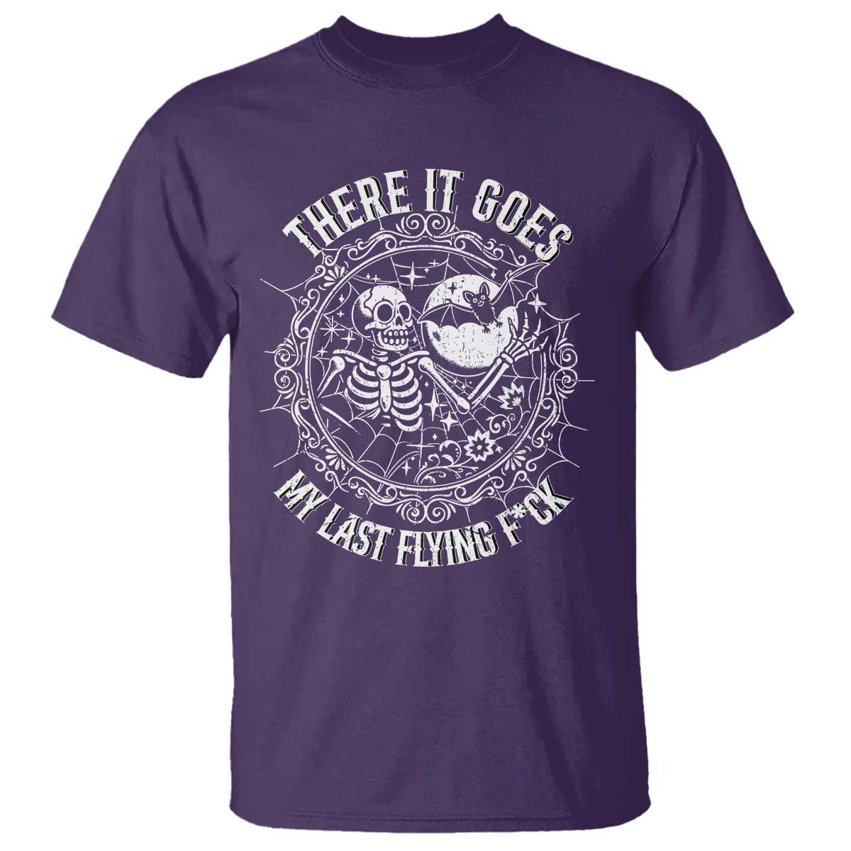 There It Goes My Last Flying F*ck T Shirt Funny Skeleton Quote - Wonder Print Shop