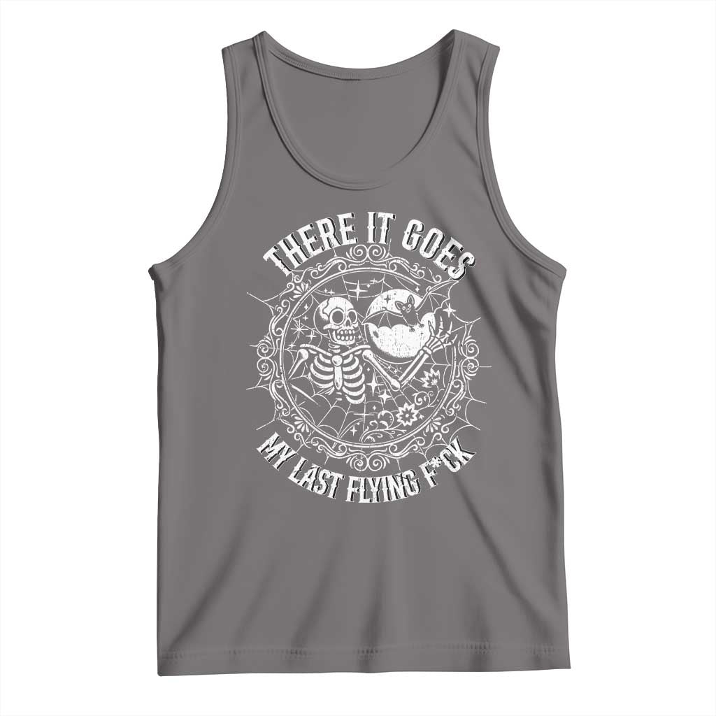 There It Goes My Last Flying F*ck Tank Top Funny Skeleton Quote - Wonder Print Shop