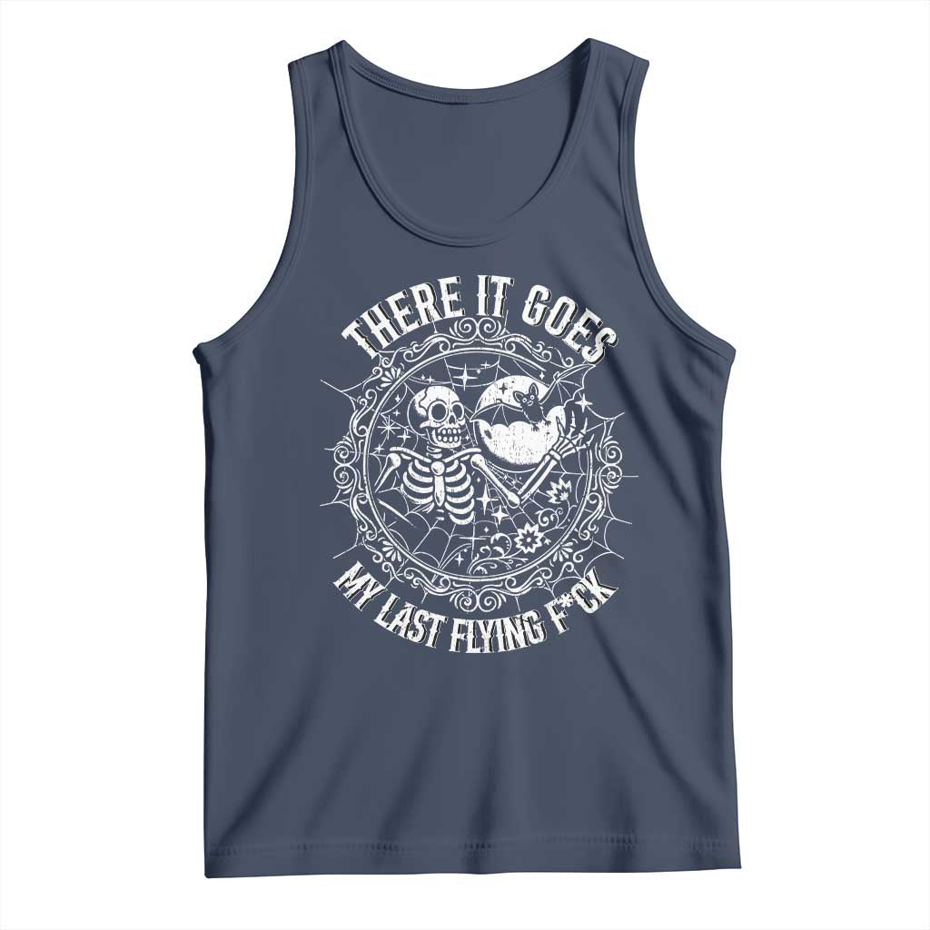 There It Goes My Last Flying F*ck Tank Top Funny Skeleton Quote - Wonder Print Shop