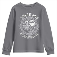 There It Goes My Last Flying F*ck Youth Sweatshirt Funny Skeleton Quote - Wonder Print Shop