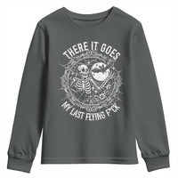 There It Goes My Last Flying F*ck Youth Sweatshirt Funny Skeleton Quote - Wonder Print Shop