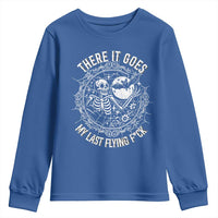There It Goes My Last Flying F*ck Youth Sweatshirt Funny Skeleton Quote - Wonder Print Shop