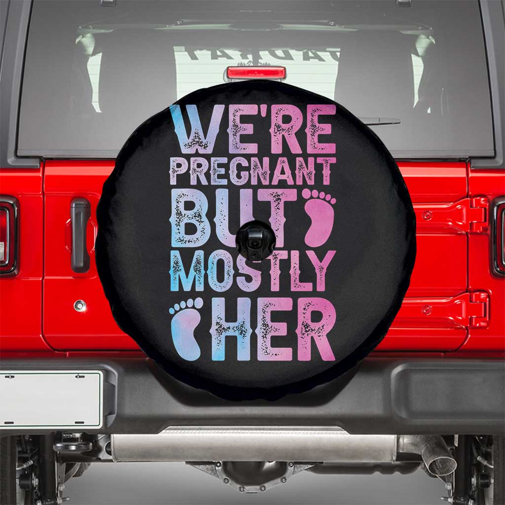 Funny First Time Parents Gift Spare Tire Cover We Are Pregnant But Mostly Her