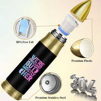 Funny First Time Parents Gift Bullet Tumbler We Are Pregnant But Mostly Her