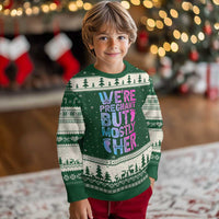 Funny First Time Parents Gift Ugly Christmas Sweater We Are Pregnant But Mostly Her