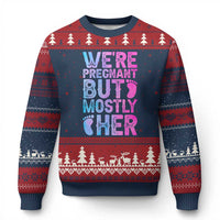 Funny First Time Parents Gift Ugly Christmas Sweater We Are Pregnant But Mostly Her