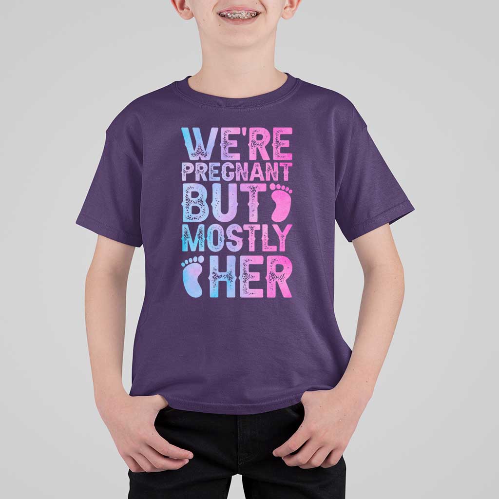 Funny First Time Parents Gift T Shirt For Kid We Are Pregnant But Mostly Her