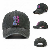Funny First Time Parents Gift Washed Cotton Baseball Cap We Are Pregnant But Mostly Her