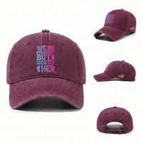 Funny First Time Parents Gift Washed Cotton Baseball Cap We Are Pregnant But Mostly Her