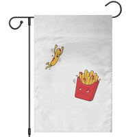 Funny French Fry Jumping Into Fries Box Garden Flag Fast Food Lover